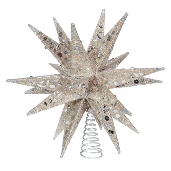 Kurt Adler Other - Kurt Adler 12-Inch Champagne and Silver Glitter Moravian Star Treetop
